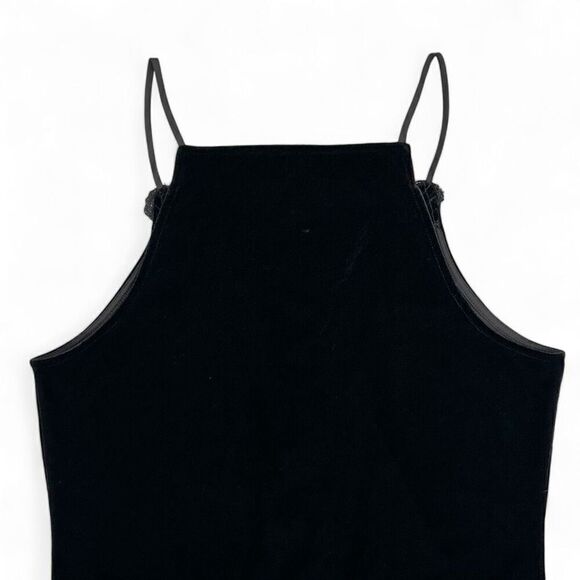 Express Black Velvet Stretchy Lace Up Bodysuit Sz Large Dark Romance Whimsigoth - Picture 6 of 8